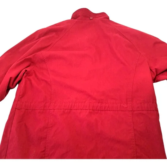 London Fog Lined Jacket Coat Women's L Red‎ Pockets NO HOOD - Picture 6 of 9